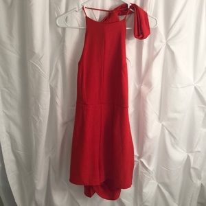 Flirty red romper